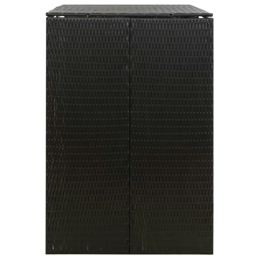 Double Wheelie Bin Shed Black 140x80x117 cm Poly Rattan 319861