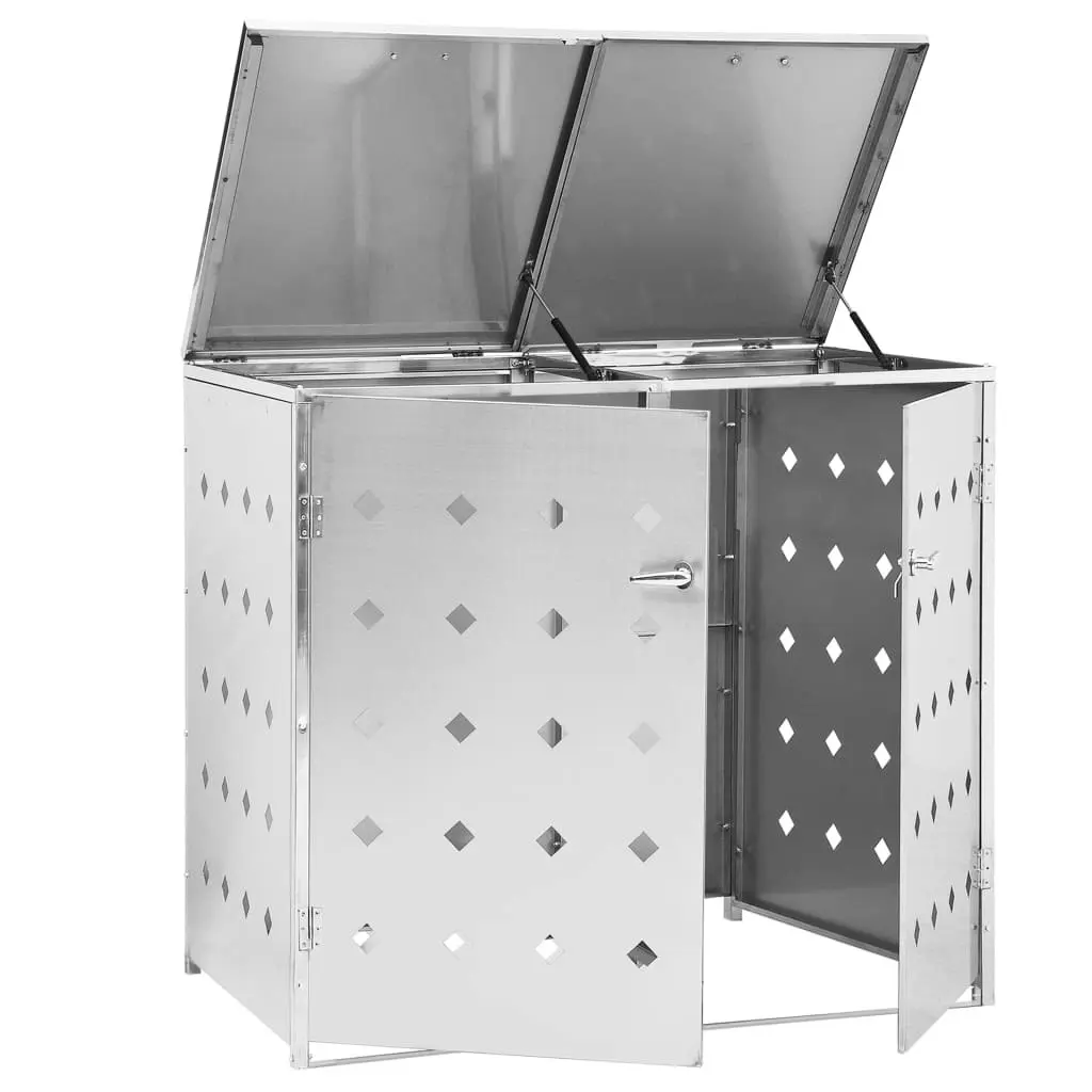 Double Wheelie Bin Shed 240 L Stainless Steel 146483