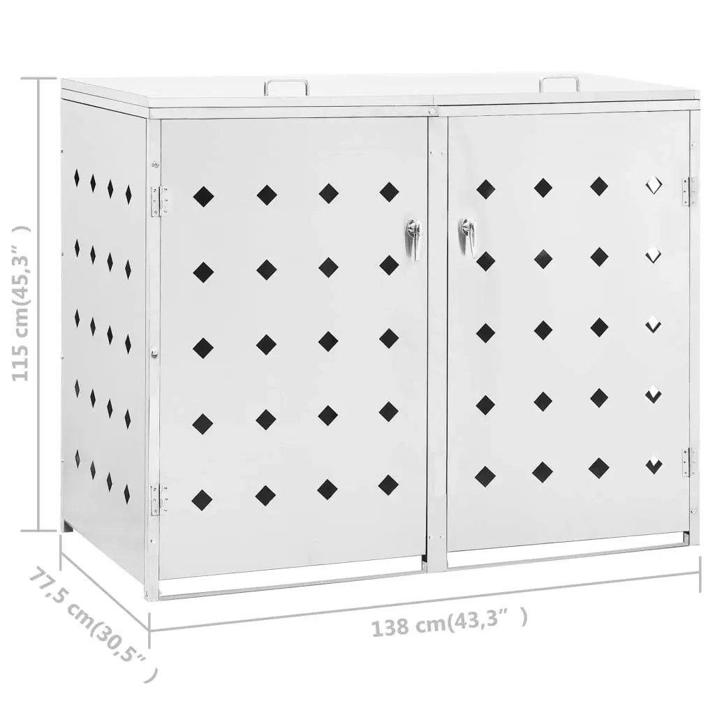 Double Wheelie Bin Shed 240 L Stainless Steel 146483