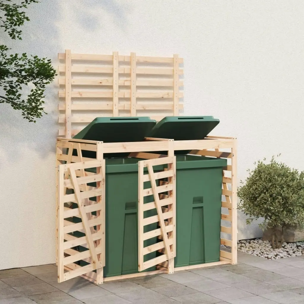 Double Wheelie Bin Storage Solid Wood Pine 3157685