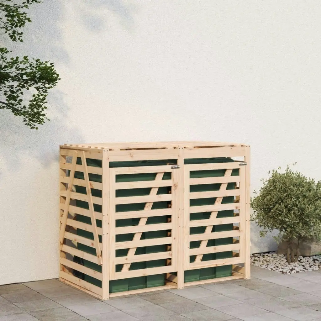 Double Wheelie Bin Storage Solid Wood Pine 3157685