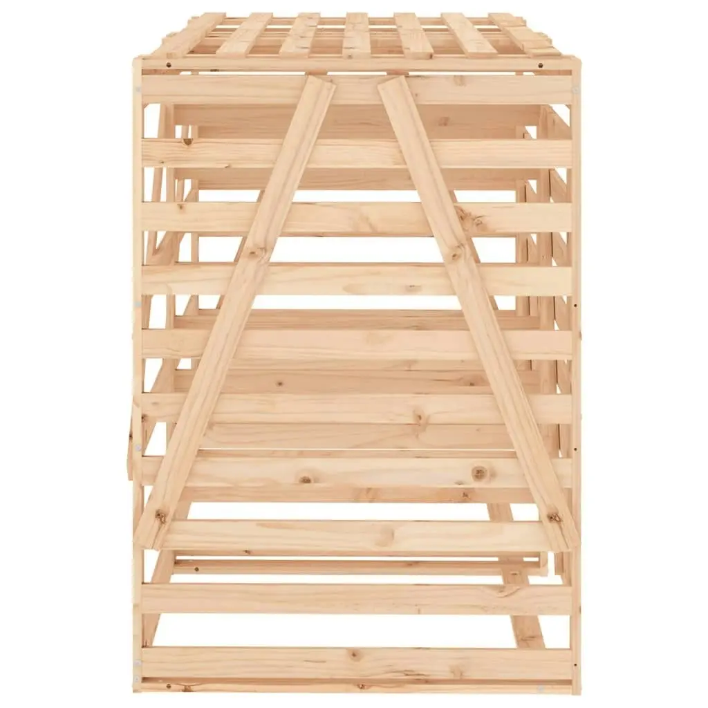 Double Wheelie Bin Storage Solid Wood Pine 3157685