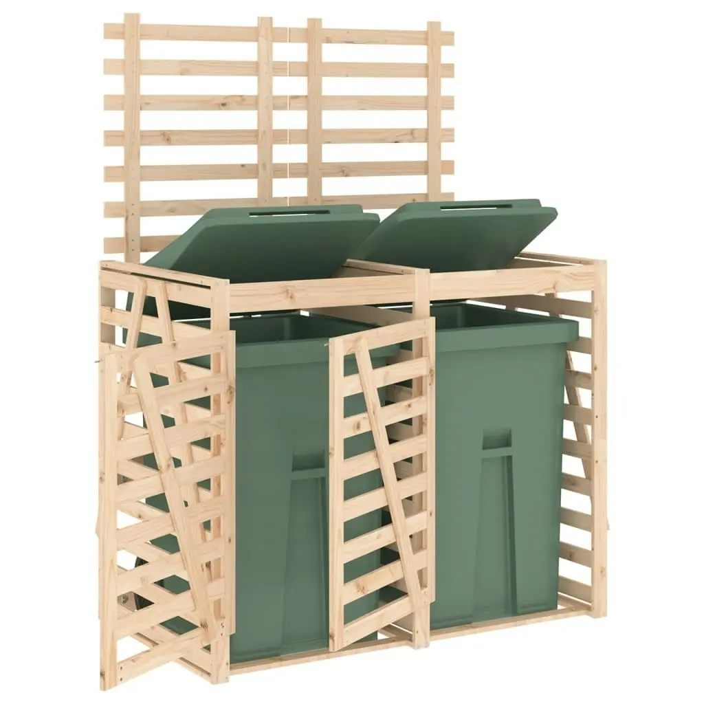 Double Wheelie Bin Storage Solid Wood Pine 3157685