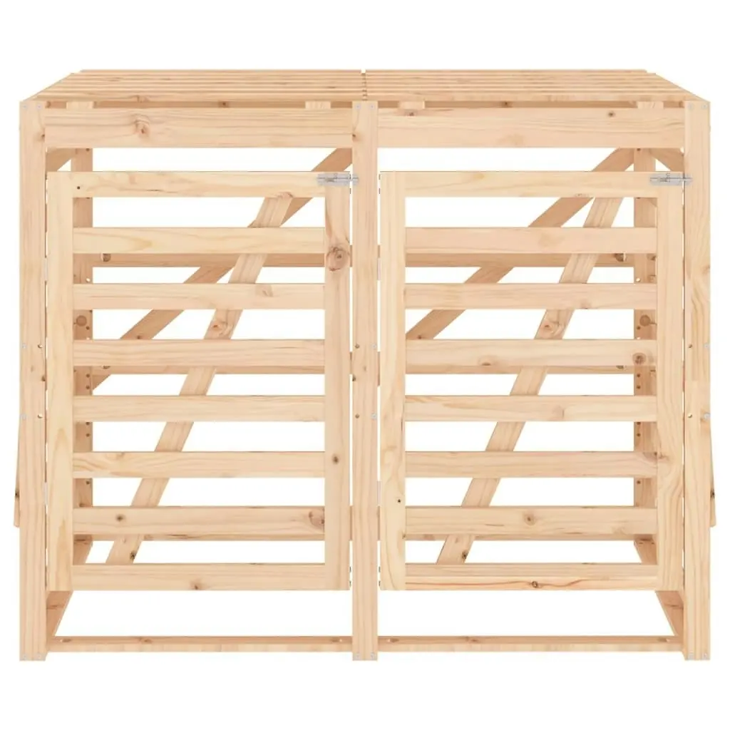 Double Wheelie Bin Storage Solid Wood Pine 3157685