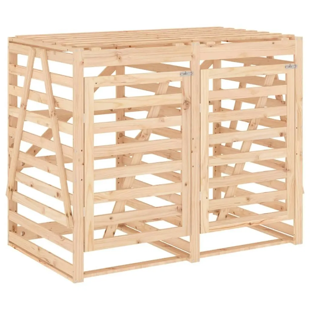 Double Wheelie Bin Storage Solid Wood Pine 3157685