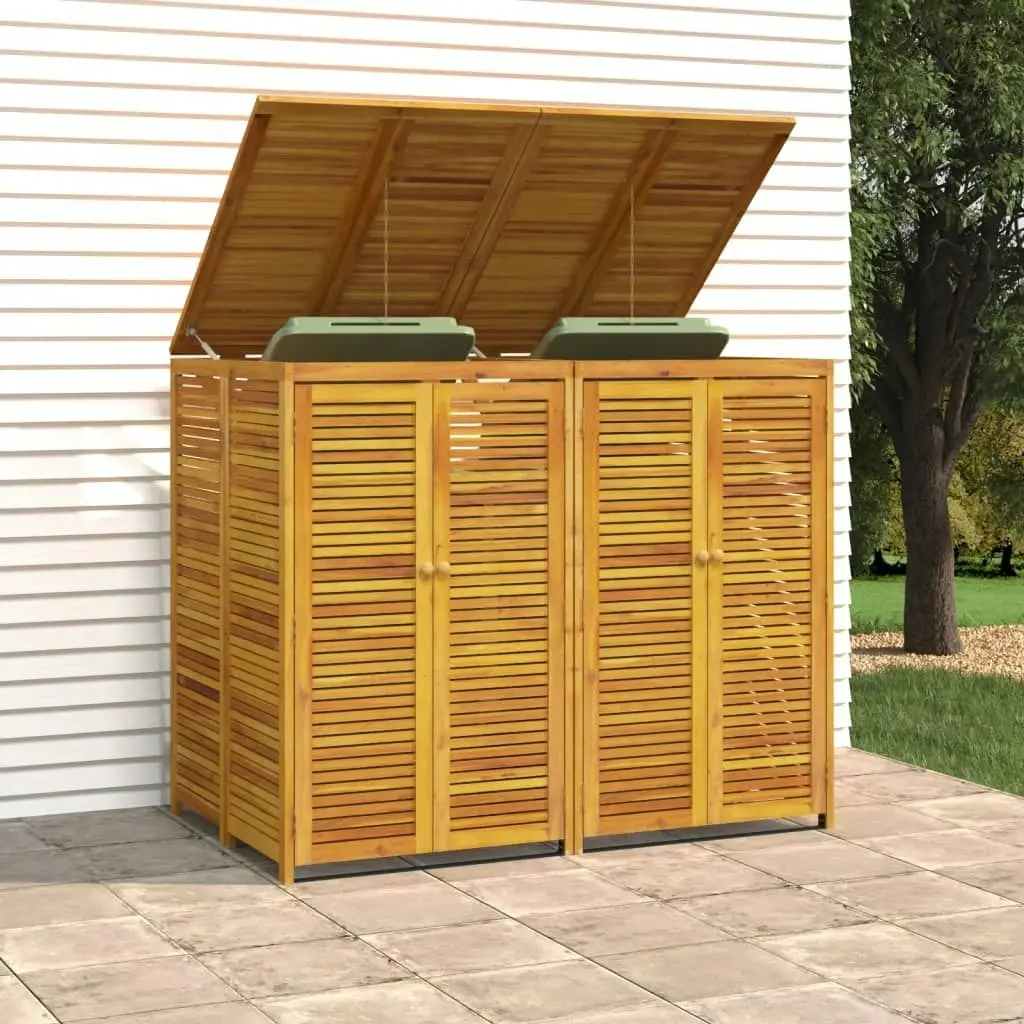 Double Garbage Bin Shed 140x89x117 cm Solid Wood Acacia 3155239