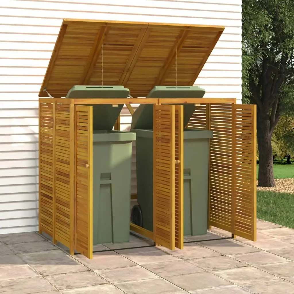 Double Garbage Bin Shed 140x89x117 cm Solid Wood Acacia 3155239