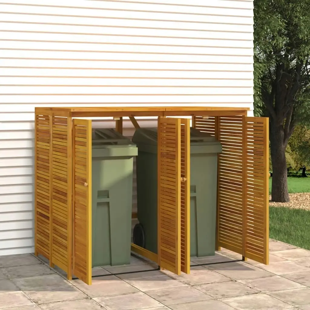 Double Garbage Bin Shed 140x89x117 cm Solid Wood Acacia 3155239