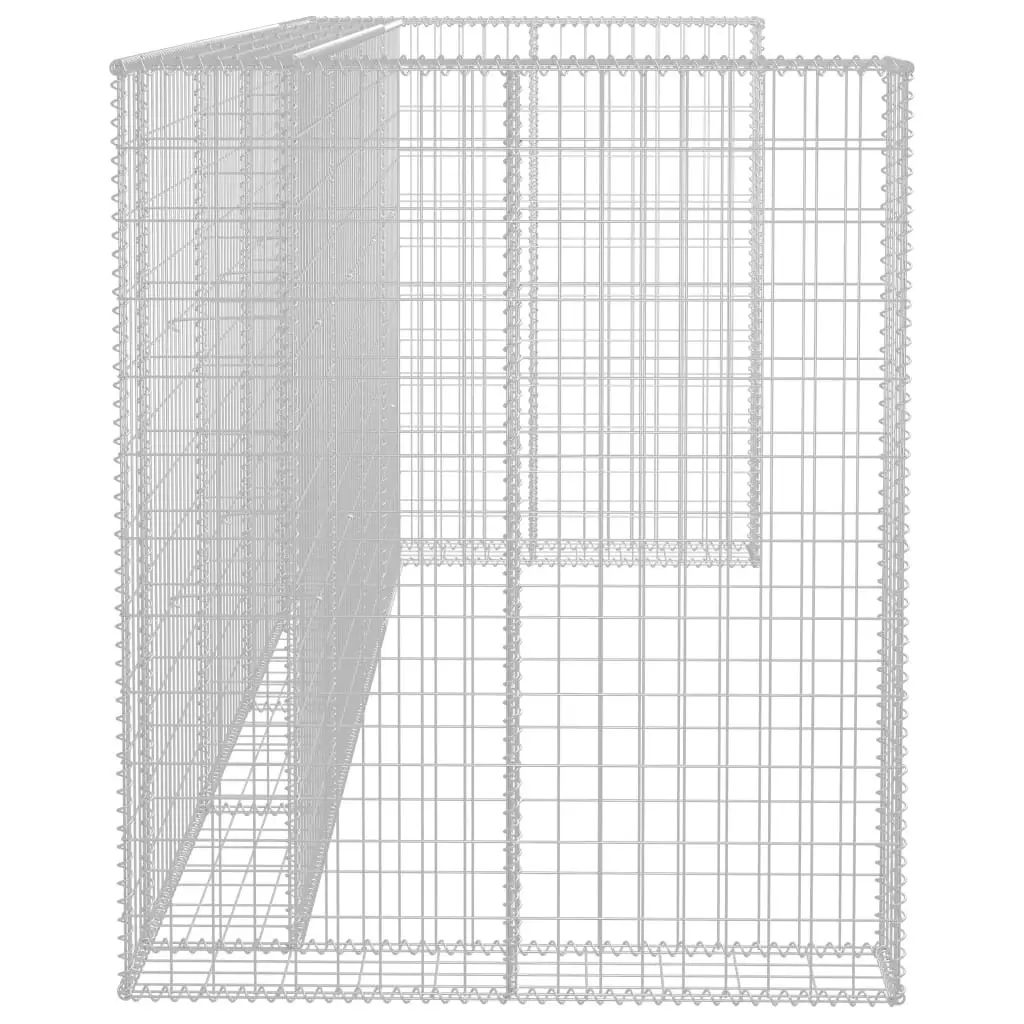 Gabion Wall for Garbage Bins Galvanised Steel 320x100x120 cm 145614