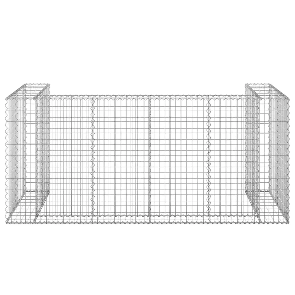 Gabion Wall for Garbage Bins Galvanised Steel 254x100x110 cm 151300