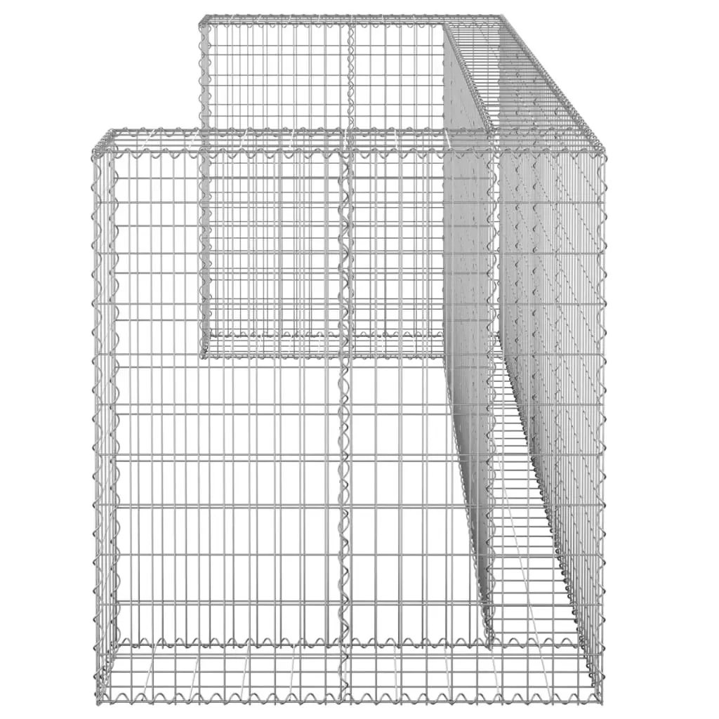 Gabion Wall for Garbage Bins Galvanised Steel 254x100x110 cm 151300