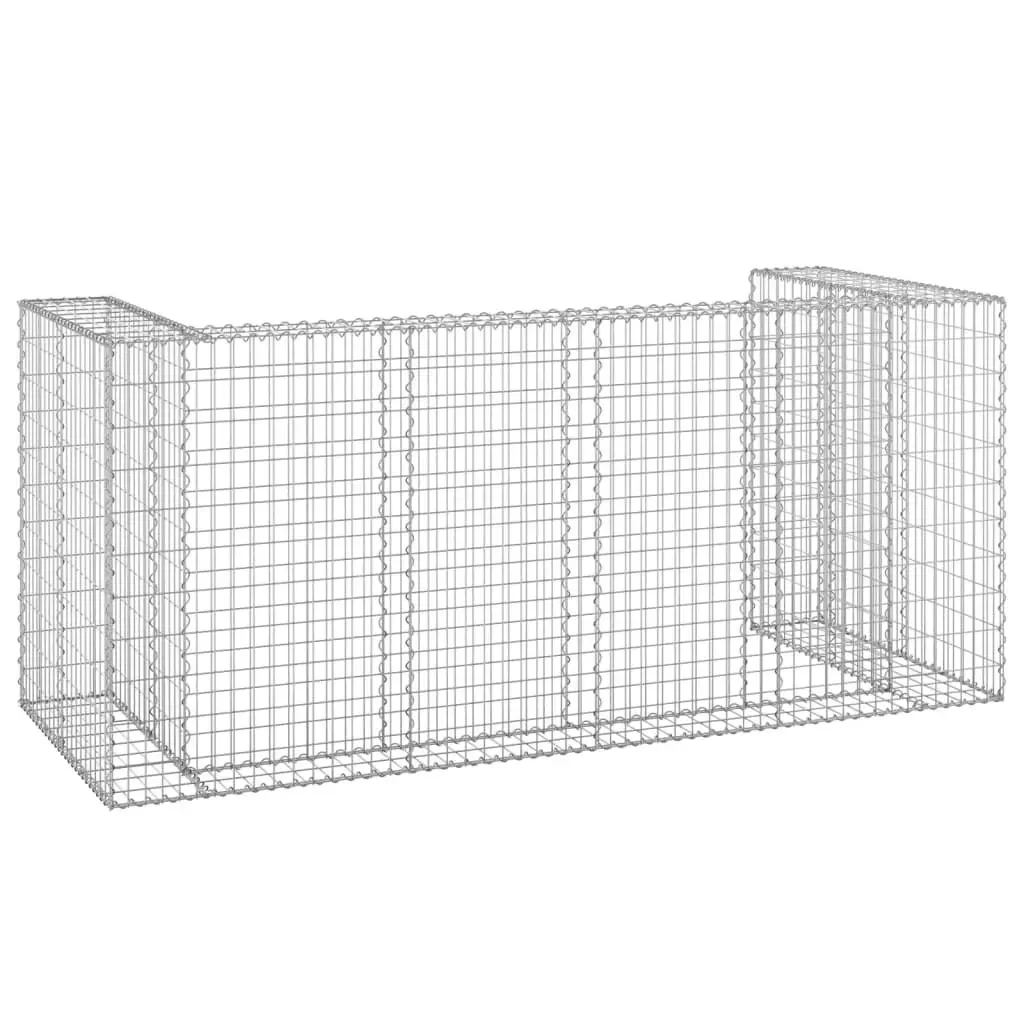 Gabion Wall for Garbage Bins Galvanised Steel 254x100x110 cm 151300