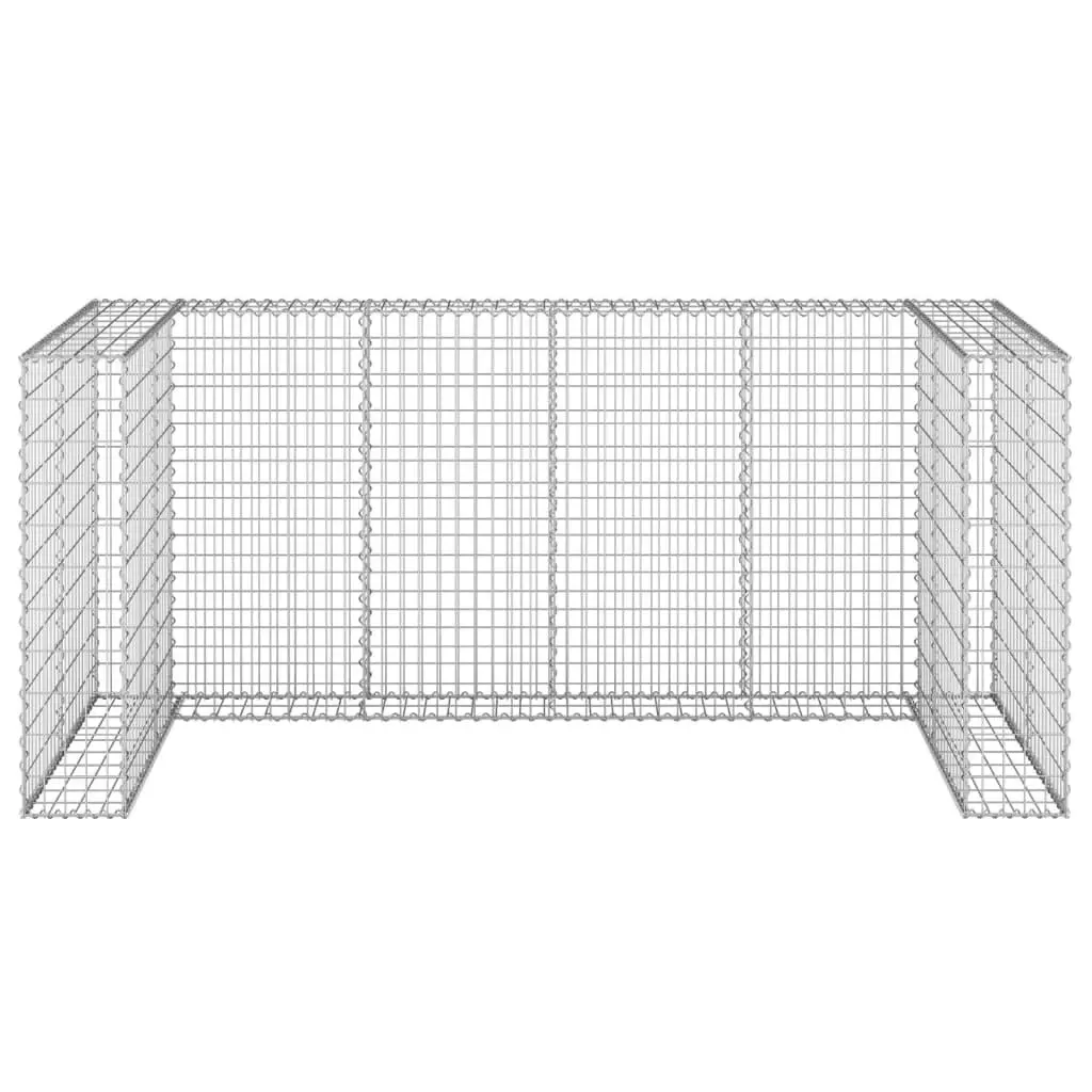 Gabion Wall for Garbage Bins Galvanised Steel 254x100x110 cm 151300