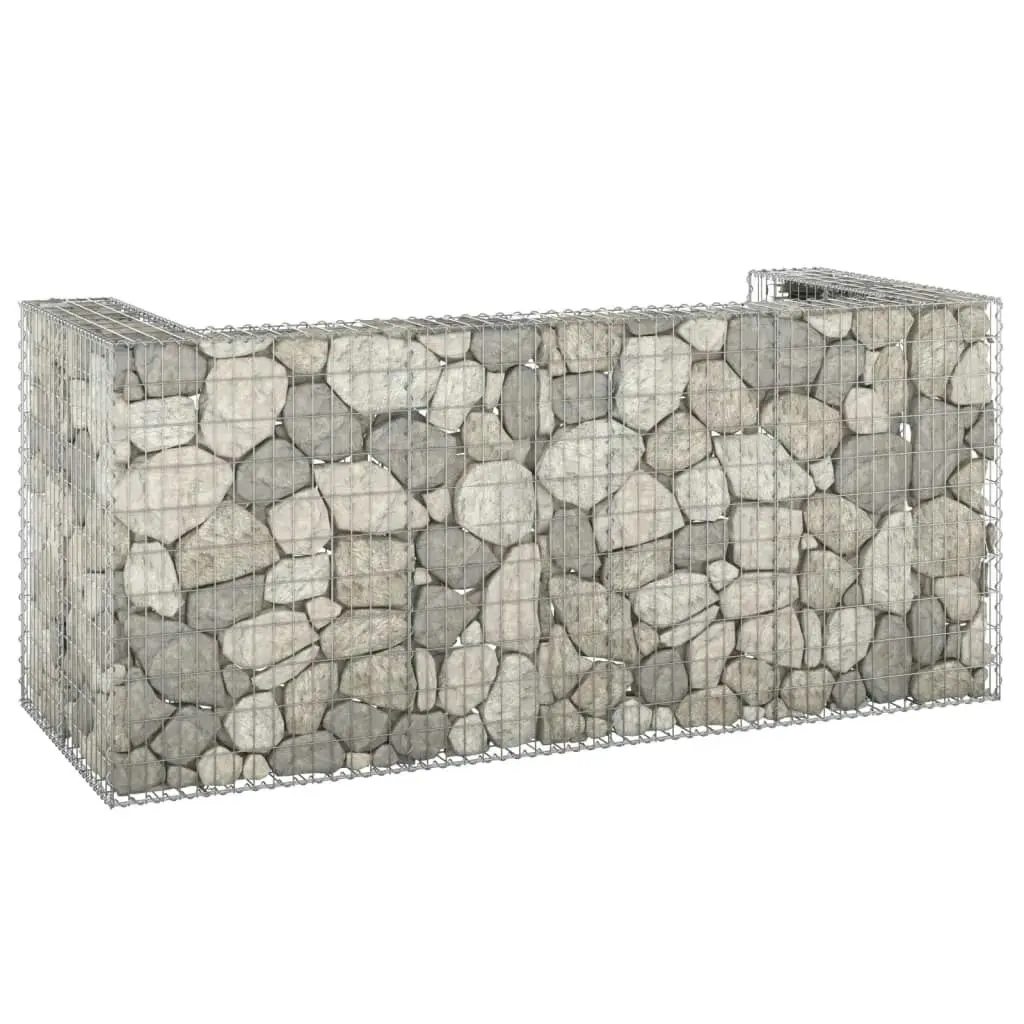 Gabion Wall for Garbage Bins Galvanised Steel 254x100x110 cm 151300