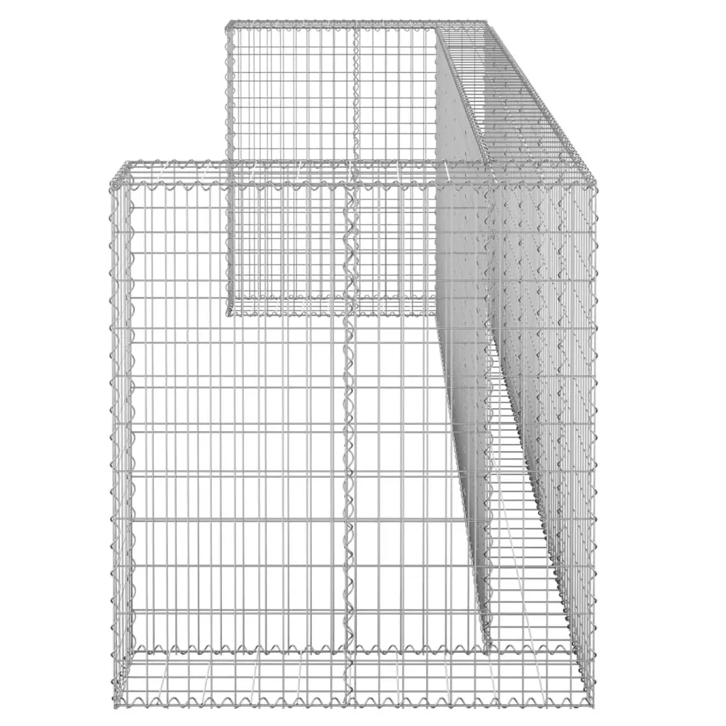 Gabion Wall for Garbage Bins Galvanised Steel 325x100x110 cm 151301