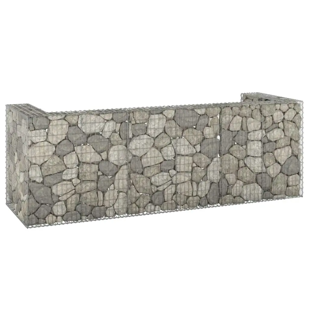 Gabion Wall for Garbage Bins Galvanised Steel 325x100x110 cm 151301