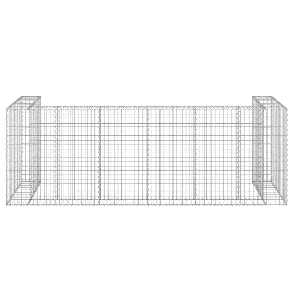 Gabion Wall for Garbage Bins Galvanised Steel 325x100x110 cm 151301