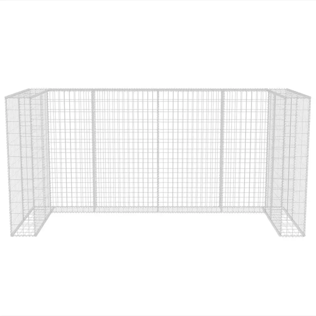 Gabion Triple Wheelie Bin Surround Steel 250x100x120 cm 142560