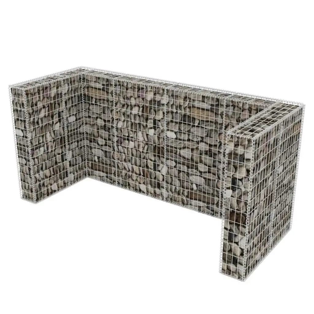 Gabion Triple Wheelie Bin Surround Steel 250x100x120 cm 142560