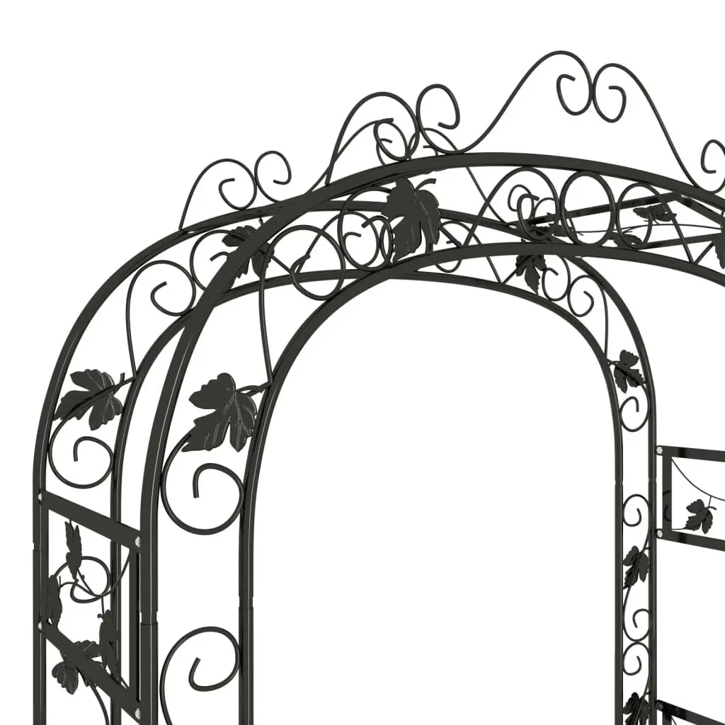 Garden Arch Black 116x45x240 cm Steel 319350