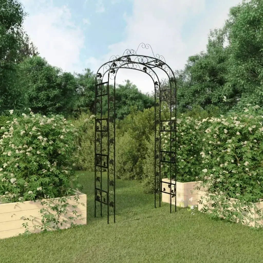 Garden Arch Black 116x45x240 cm Steel 319350