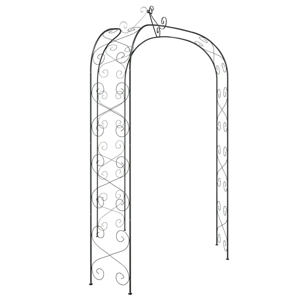 Garden Arch Black Ø180x255 cm Steel 319351