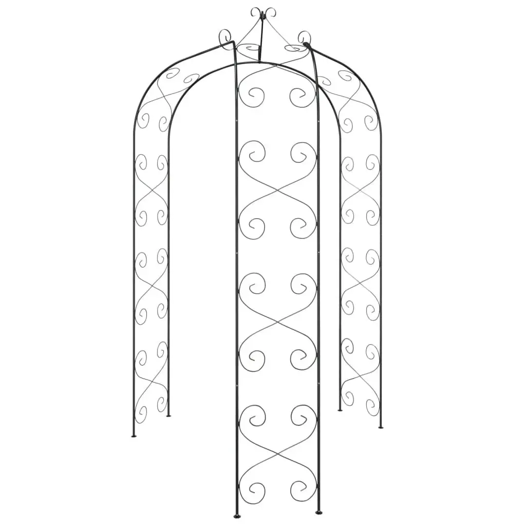 Garden Arch Black Ø180x255 cm Steel 319351