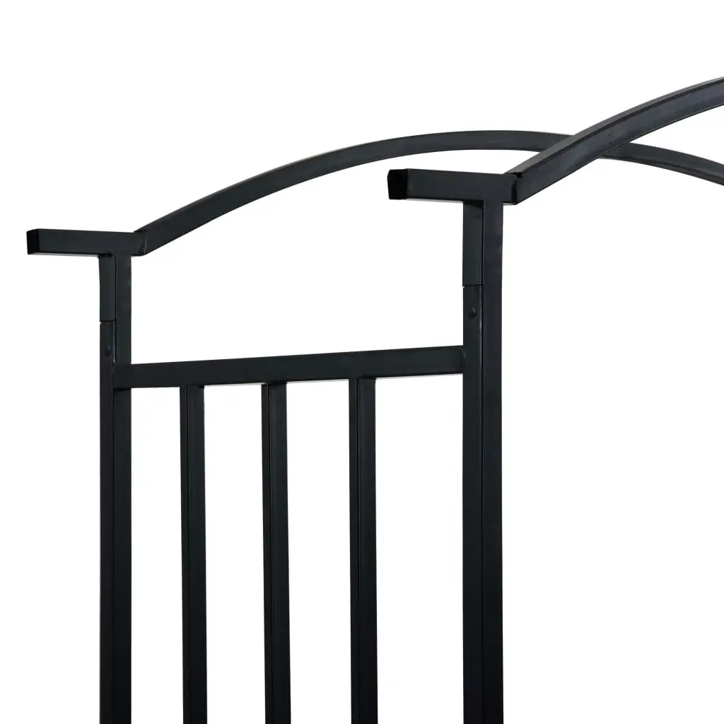 Garden Arch with Bench Black 128x50x207 cm Iron 47093