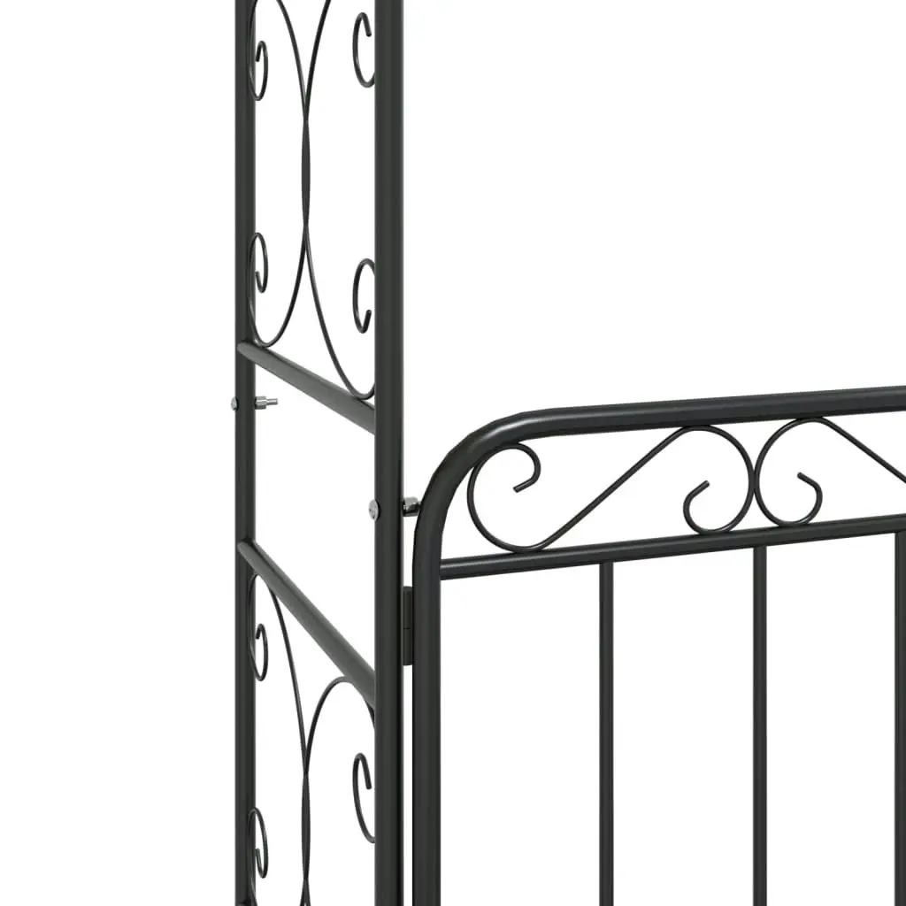 Garden Arch with Gate Black 108x45x235 cm Steel 319352