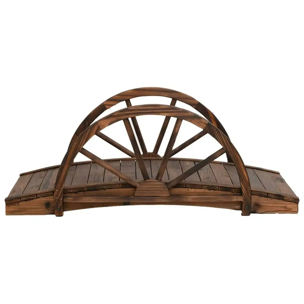 Garden Bridge with Half-wheel 99x50x38 cm Solid Wood Fir 363338