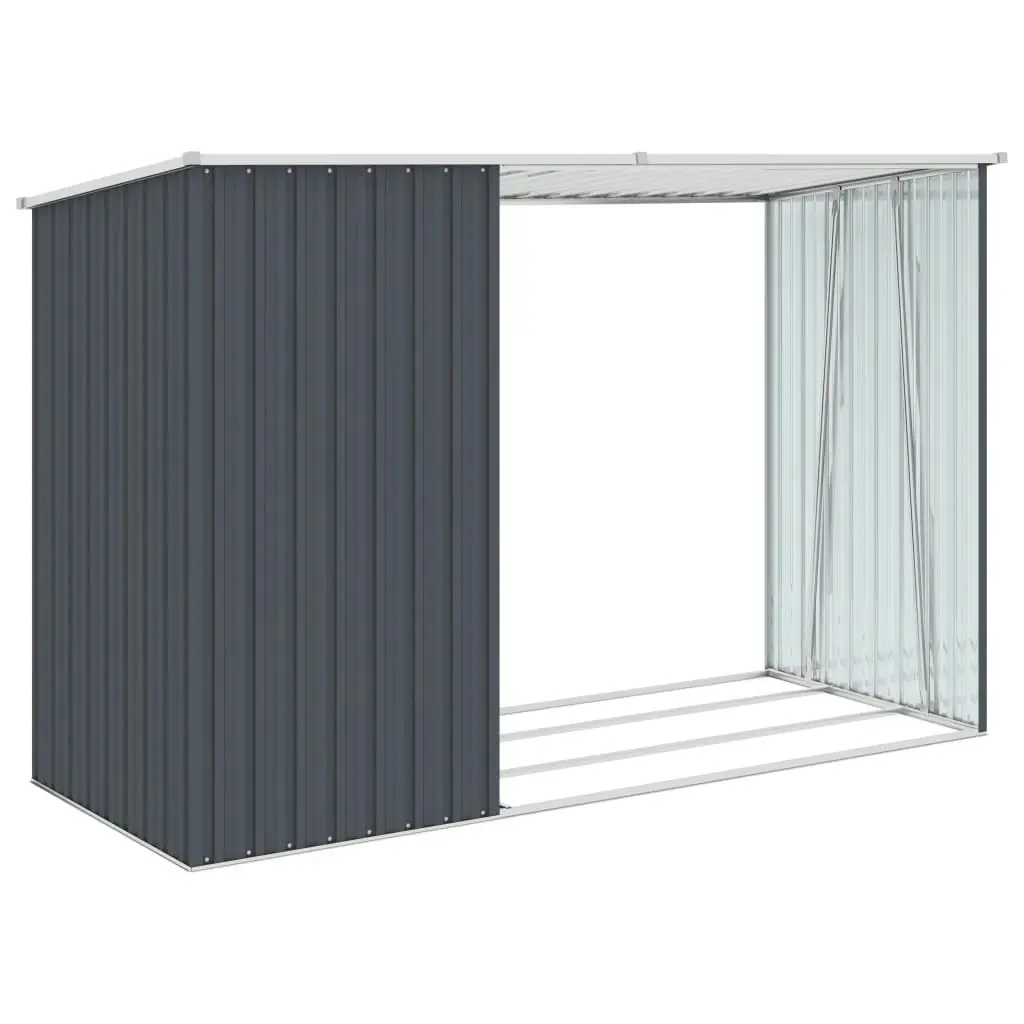 Garden Firewood Shed Anthracite 245x98x159 cm Galvanised Steel 46295