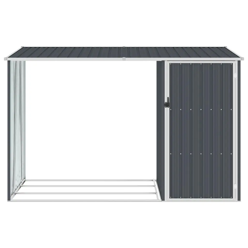 Garden Firewood Shed Anthracite 245x98x159 cm Galvanised Steel 46295