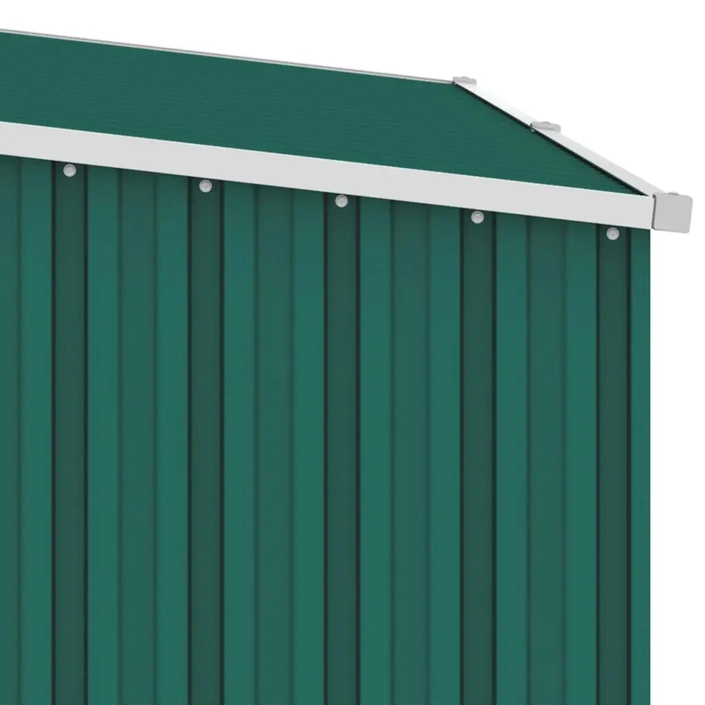 Garden Firewood Shed Green 245x98x159 cm Galvanised Steel 46293