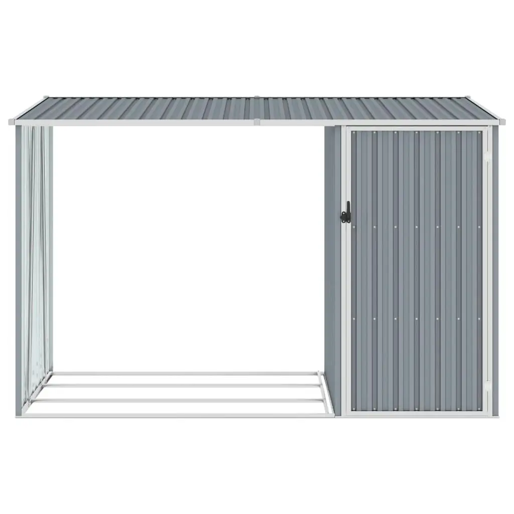 Garden Firewood Shed Grey 245x98x159 cm Galvanised Steel 46294