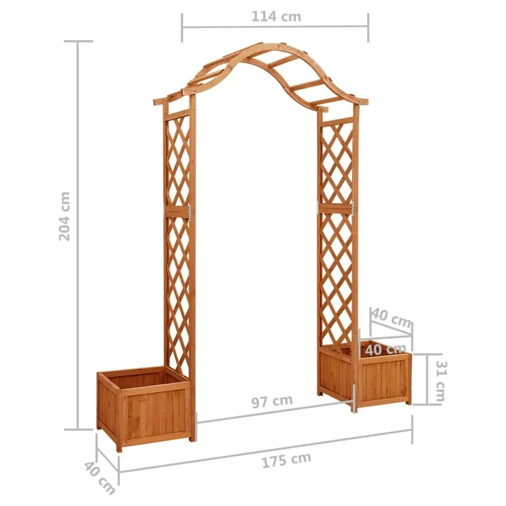 Garden Pergola with Planter Solid Firwood 316388