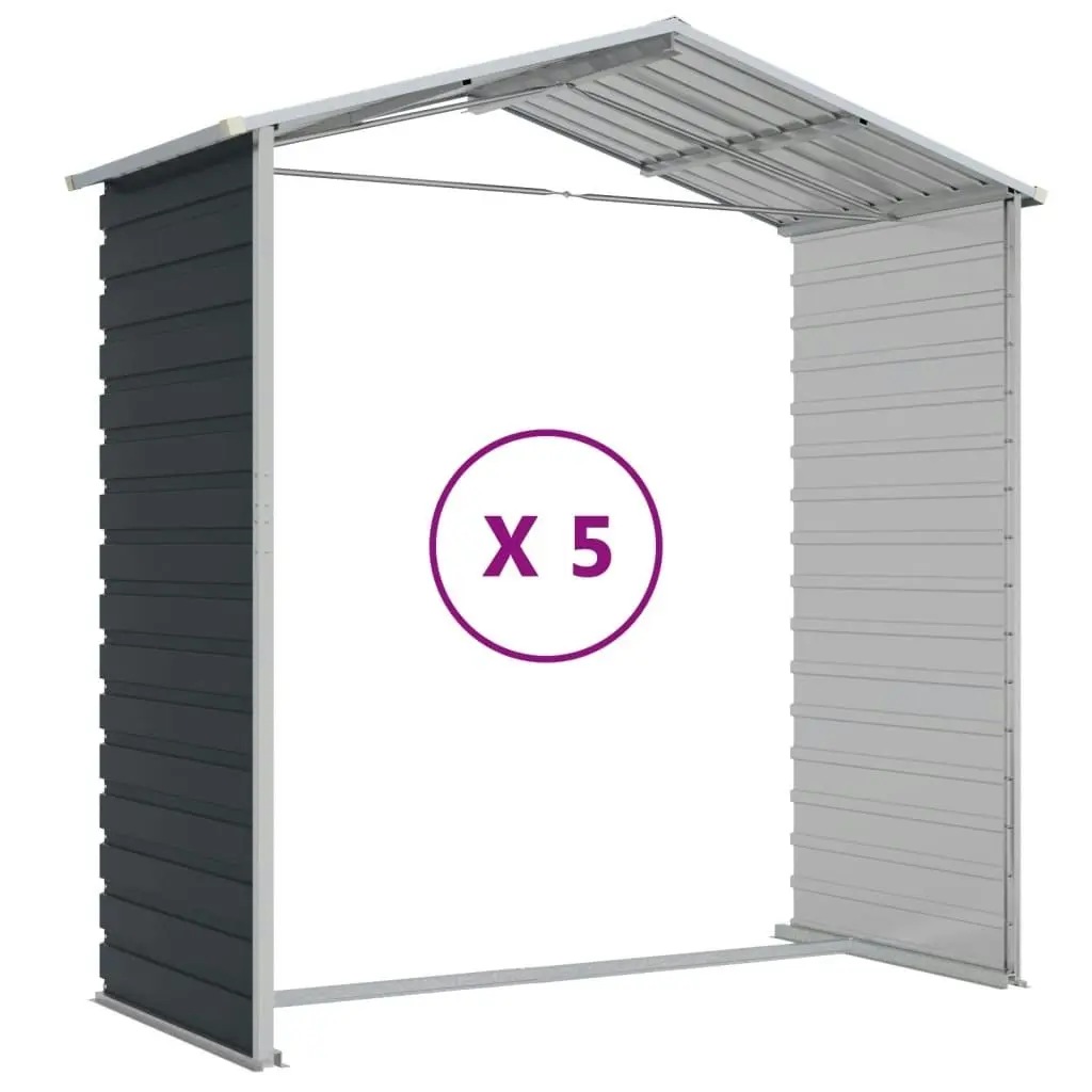 Garden Shed Anthracite 191x470x198 cm Galvanised Steel 3188257