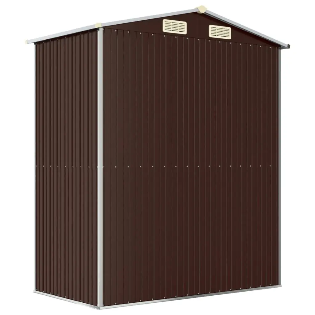 Garden Shed Dark Brown 192x108x223 cm Galvanised Steel 319273