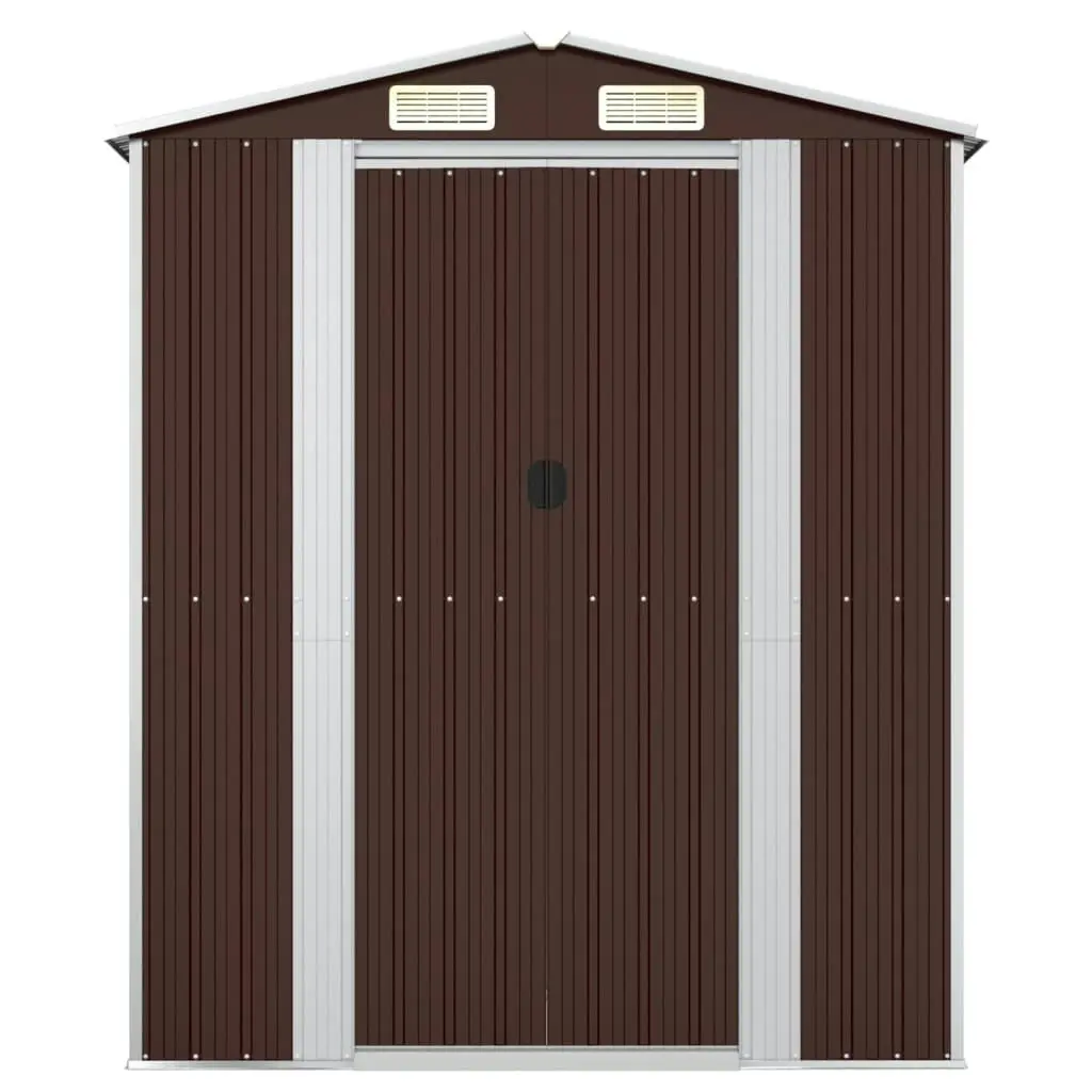 Garden Shed Dark Brown 192x108x223 cm Galvanised Steel 319273