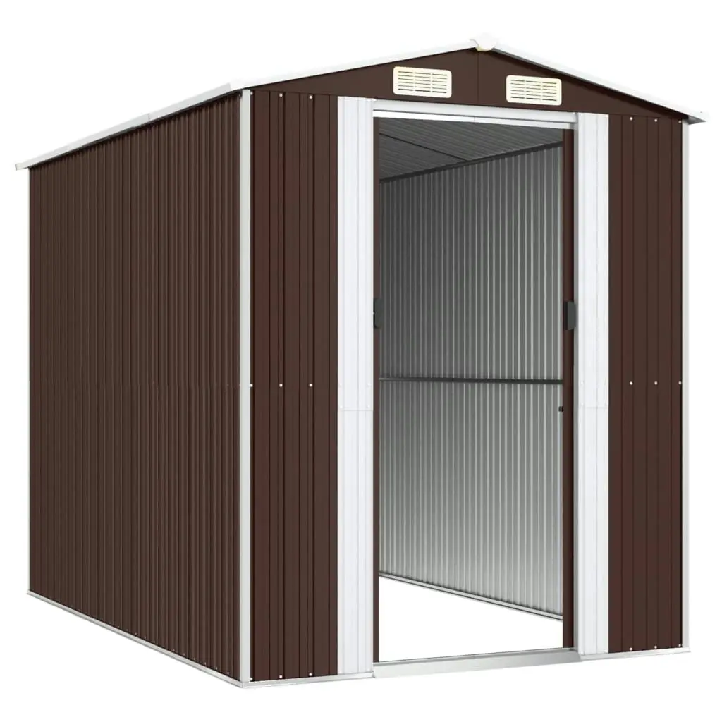 Garden Shed Dark Brown 192x274x223 cm Galvanised Steel 3147461