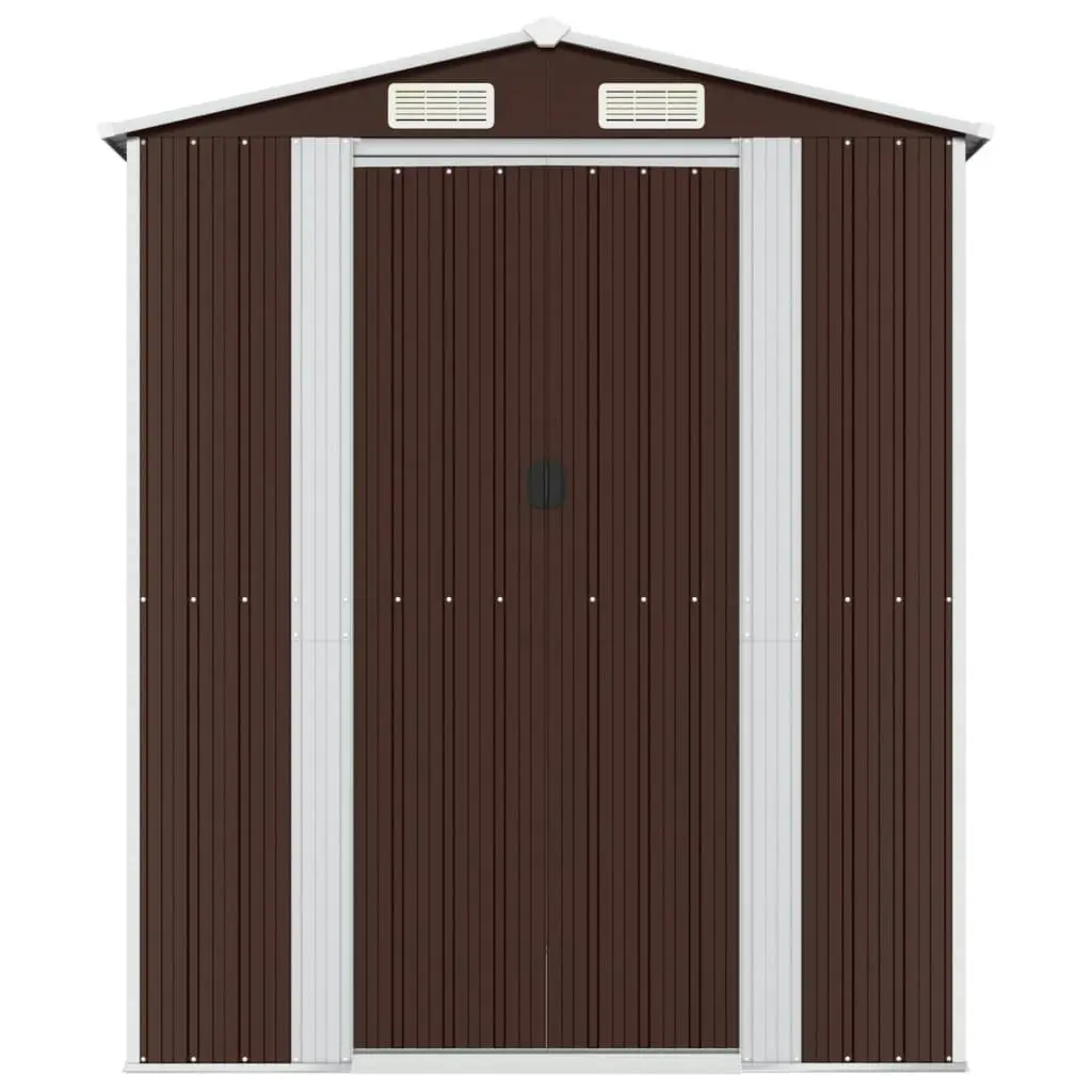 Garden Shed Dark Brown 192x274x223 cm Galvanised Steel 3147461