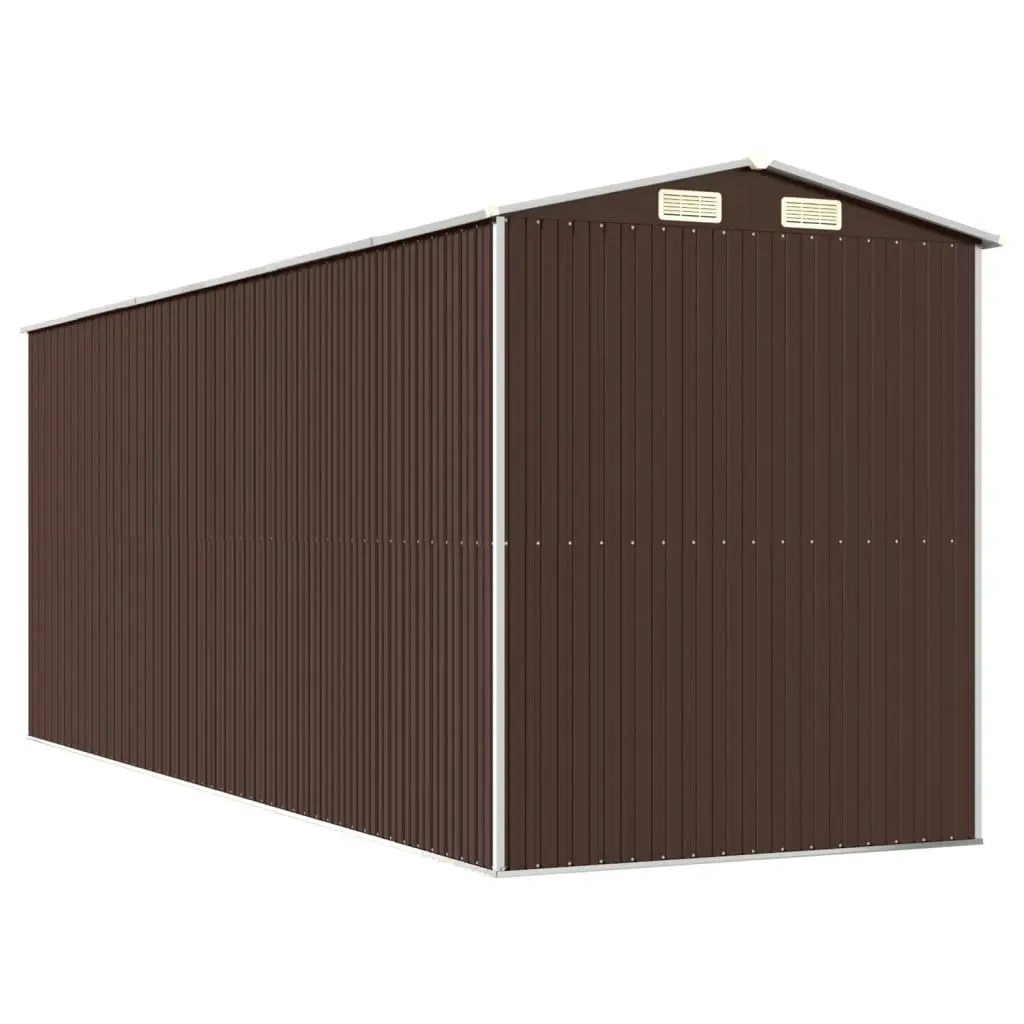 Garden Shed Dark Brown 192x523x223 cm Galvanised Steel 3147464