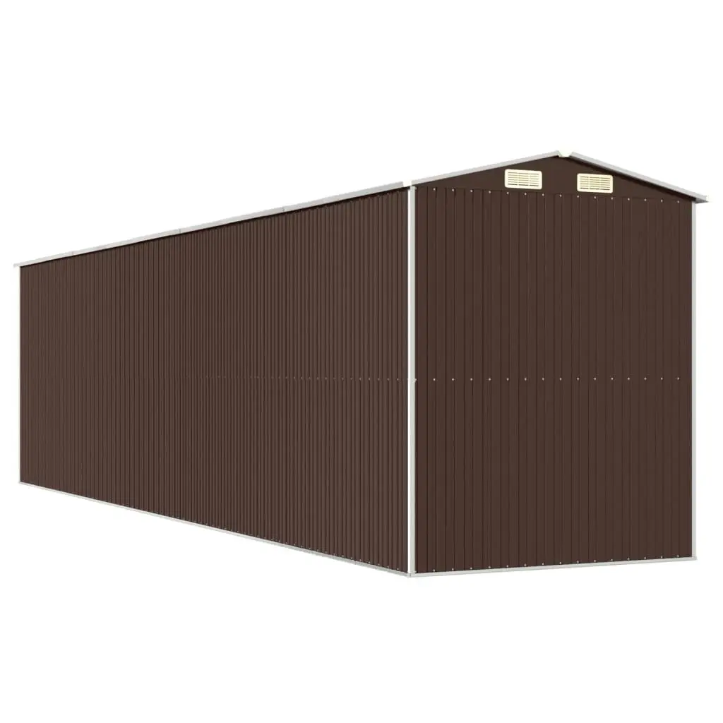 Garden Shed Dark Brown 192x772x223 cm Galvanised Steel 3147467