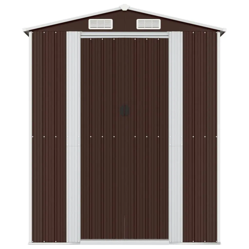 Garden Shed Dark Brown 192x855x223 cm Galvanised Steel 3147468