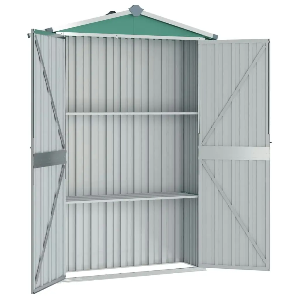 Garden Shed Green 116x45x175 cm Galvanised Steel 46301