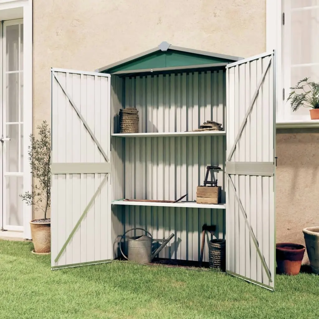 Garden Shed Green 116x45x175 cm Galvanised Steel 46301