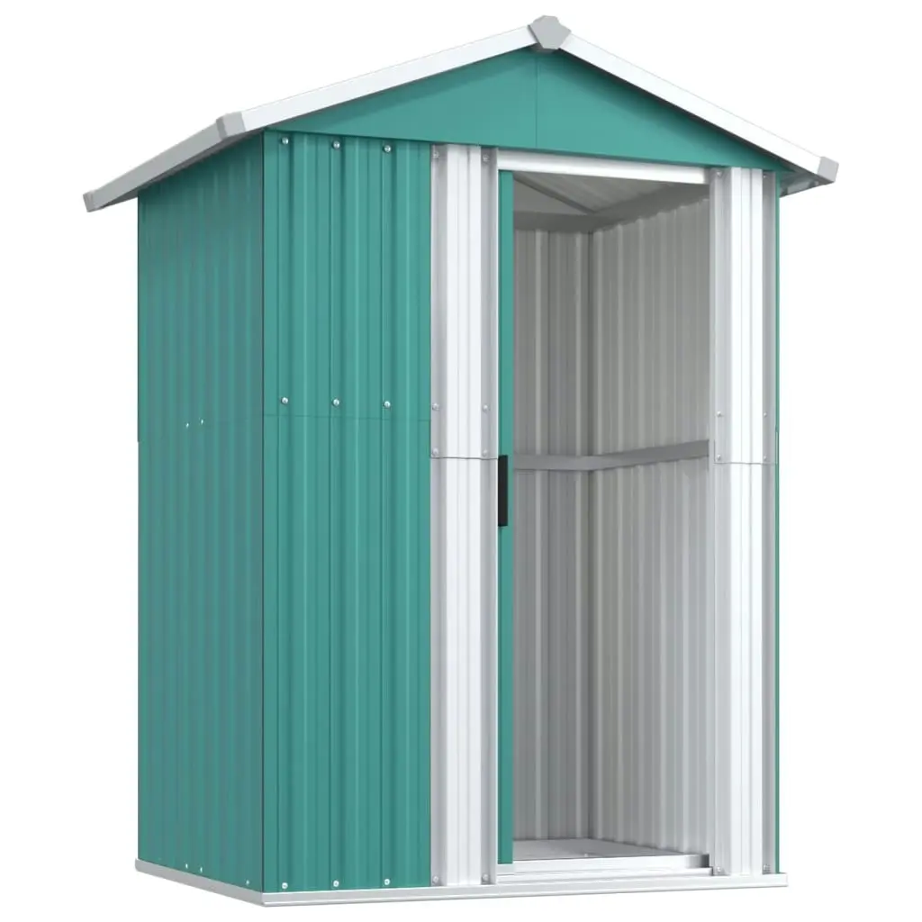 Garden Shed Green 126x97.5x177 cm Galvanised Steel 316233