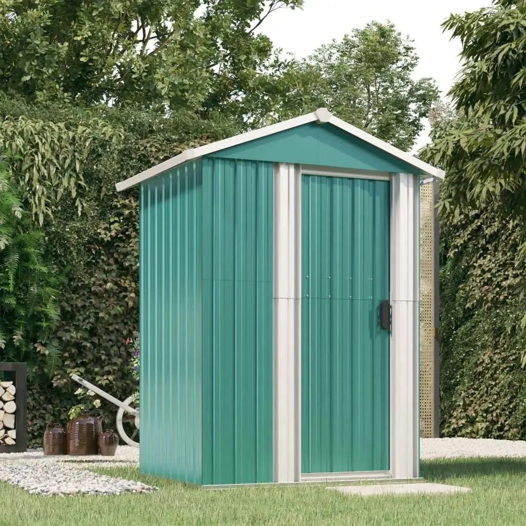 Garden Shed Green 126x97.5x177 cm Galvanised Steel 316233