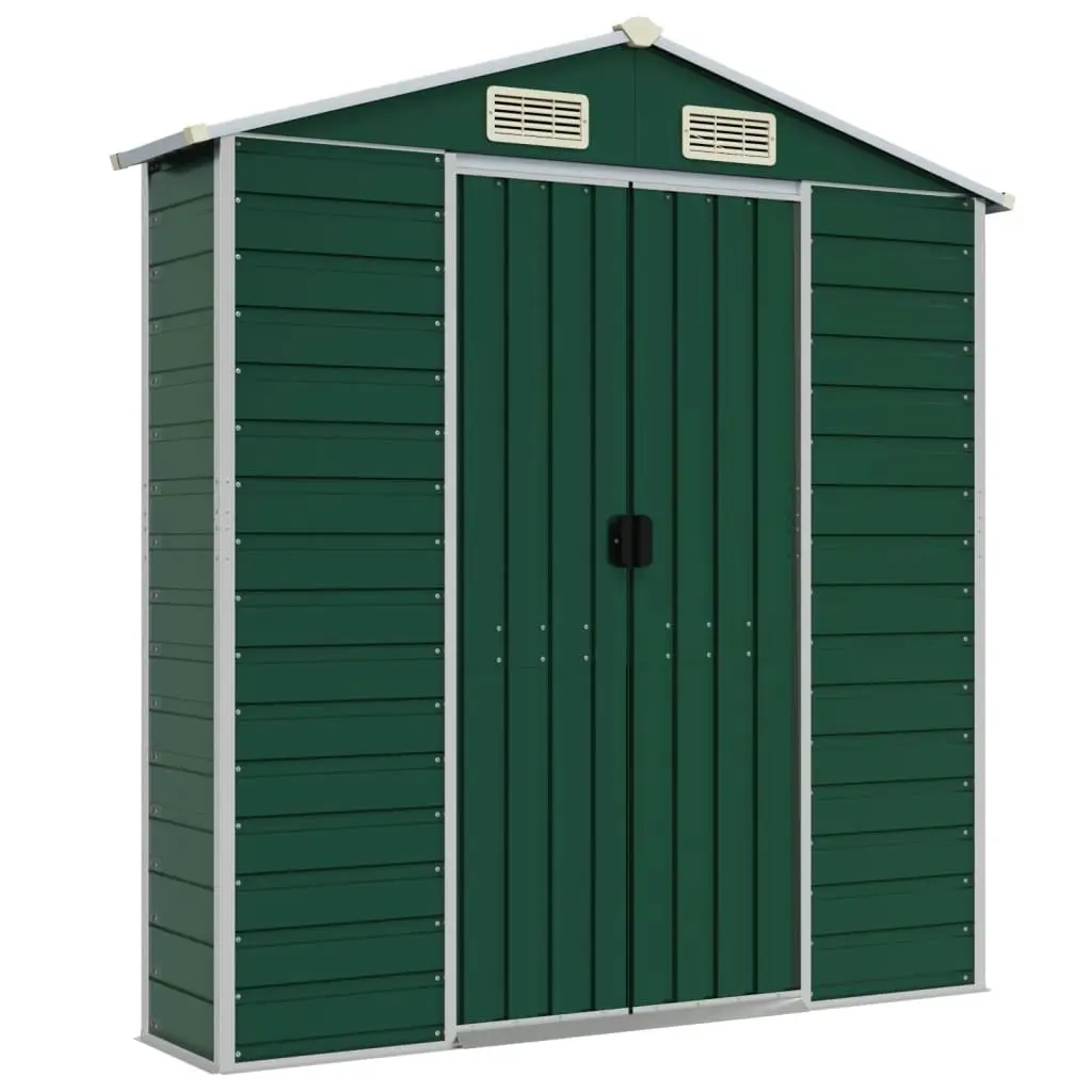 Garden Shed Green 191x130x198 cm Galvanised Steel 3188231