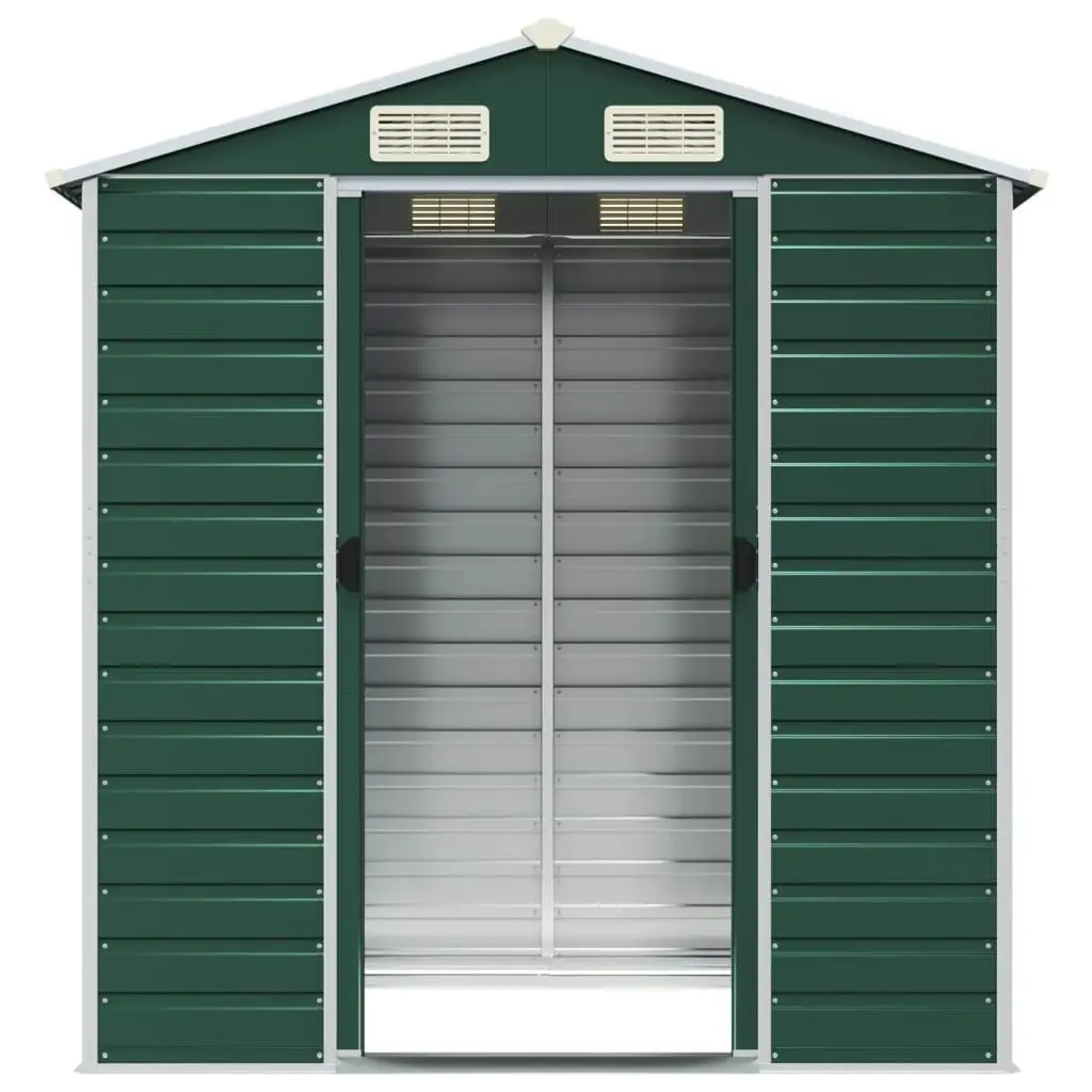 Garden Shed Green 191x130x198 cm Galvanised Steel 3188231