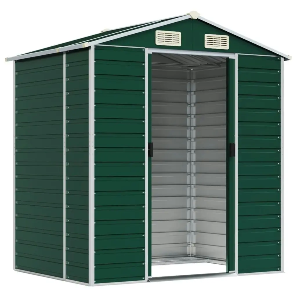 Garden Shed Green 191x130x198 cm Galvanised Steel 3188231